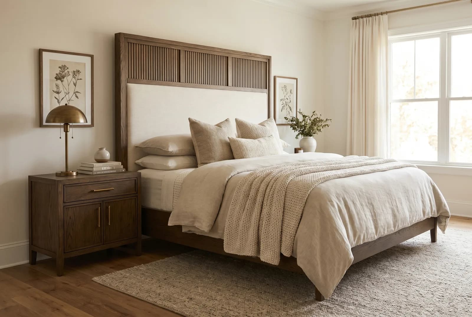 Paneled & upholstered headboard